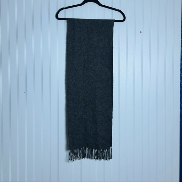Amicale Cashmere Accessories - Amicale Pure Cashmere Dark Brown Black Scarf with Fringe 69x12 Unisex